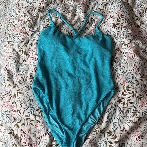 Show Me Your MuMu Positano Scrunch Turquoise One-Piece Swimsuit